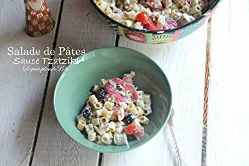 Salade de pâtes sauce tzatziki - balade grecque 