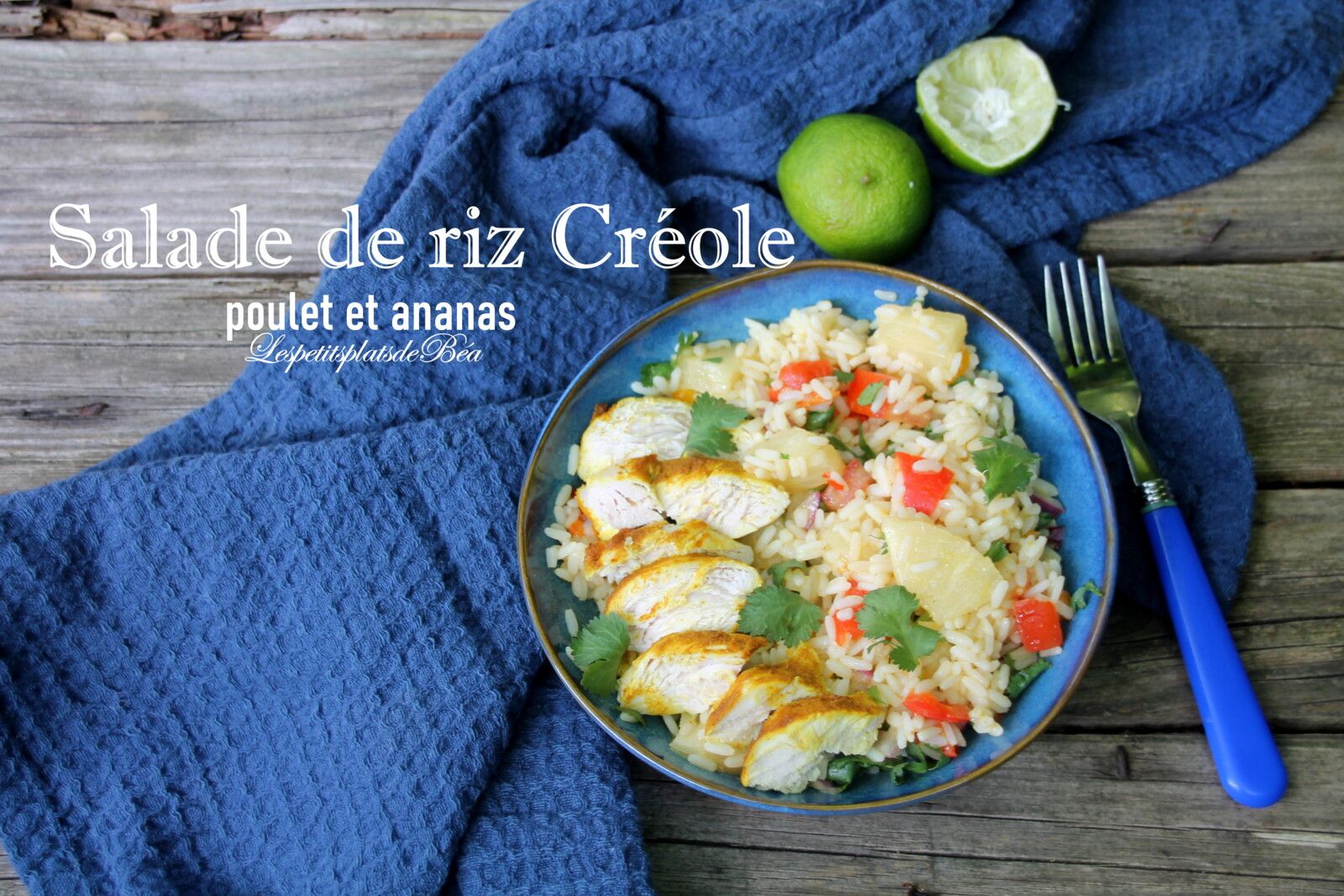 Salade de riz créole au poulet et à l'ananas