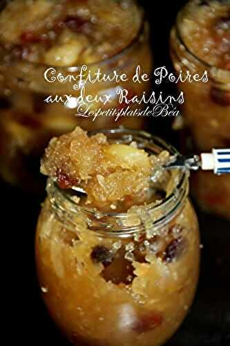 Confiture de poires aux deux raisins