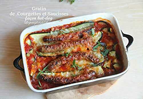 Gratin de courgettes et saucisses façon hot dog