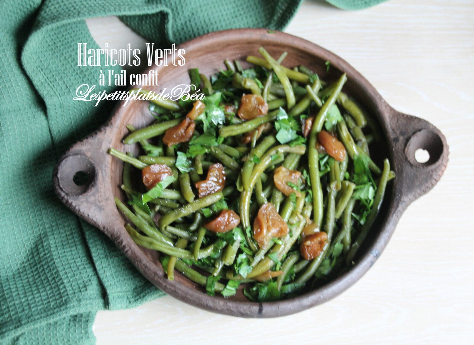 Haricots verts à l'ail confit