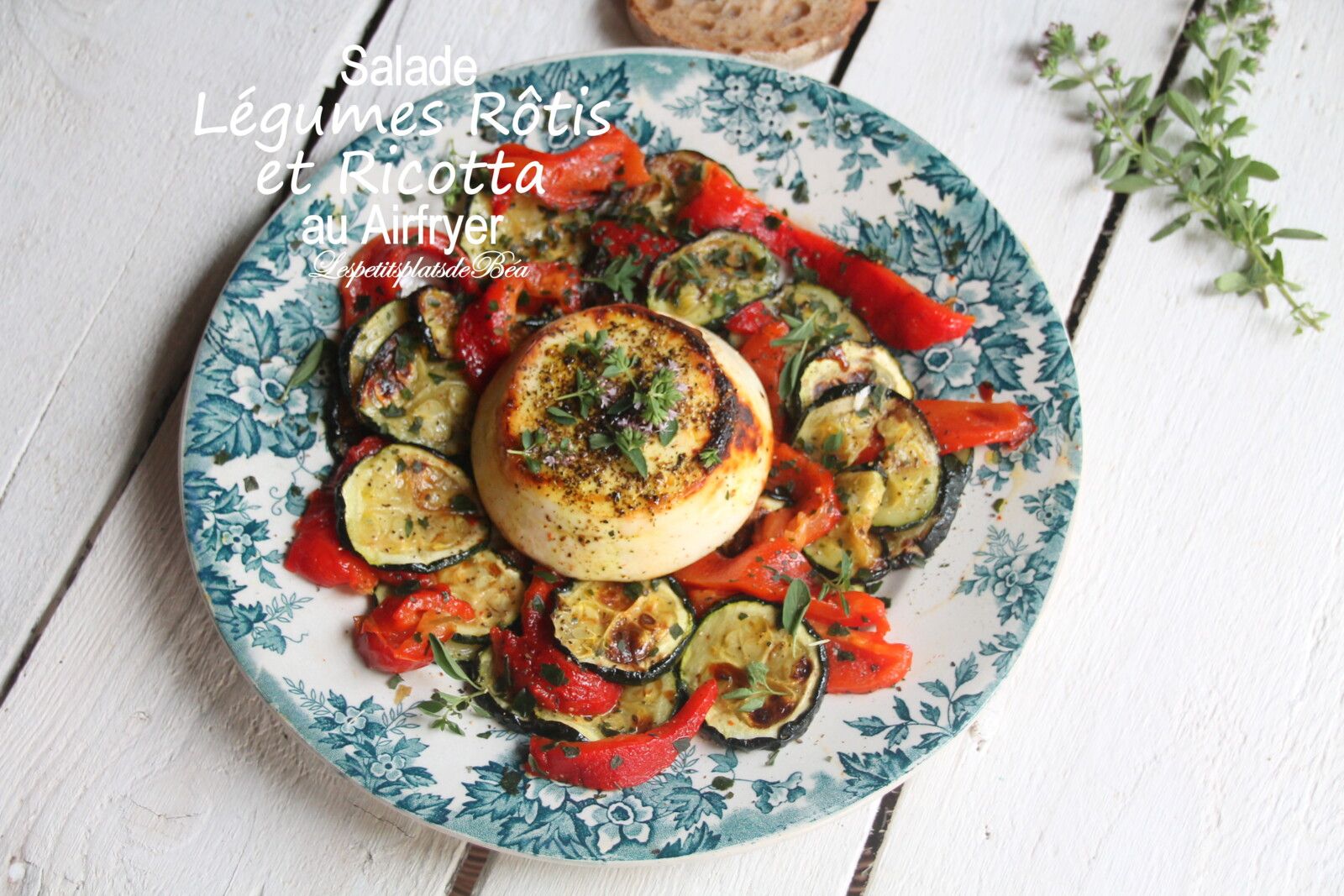 Salade de légumes rôtis et ricotta tout au Airfryer