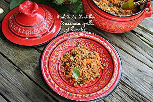 Salade de lentilles, sarrasin grillé et carottes