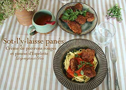Sot-l'y-laisse panés, crème de poivrons rouges et piment d'Espelette