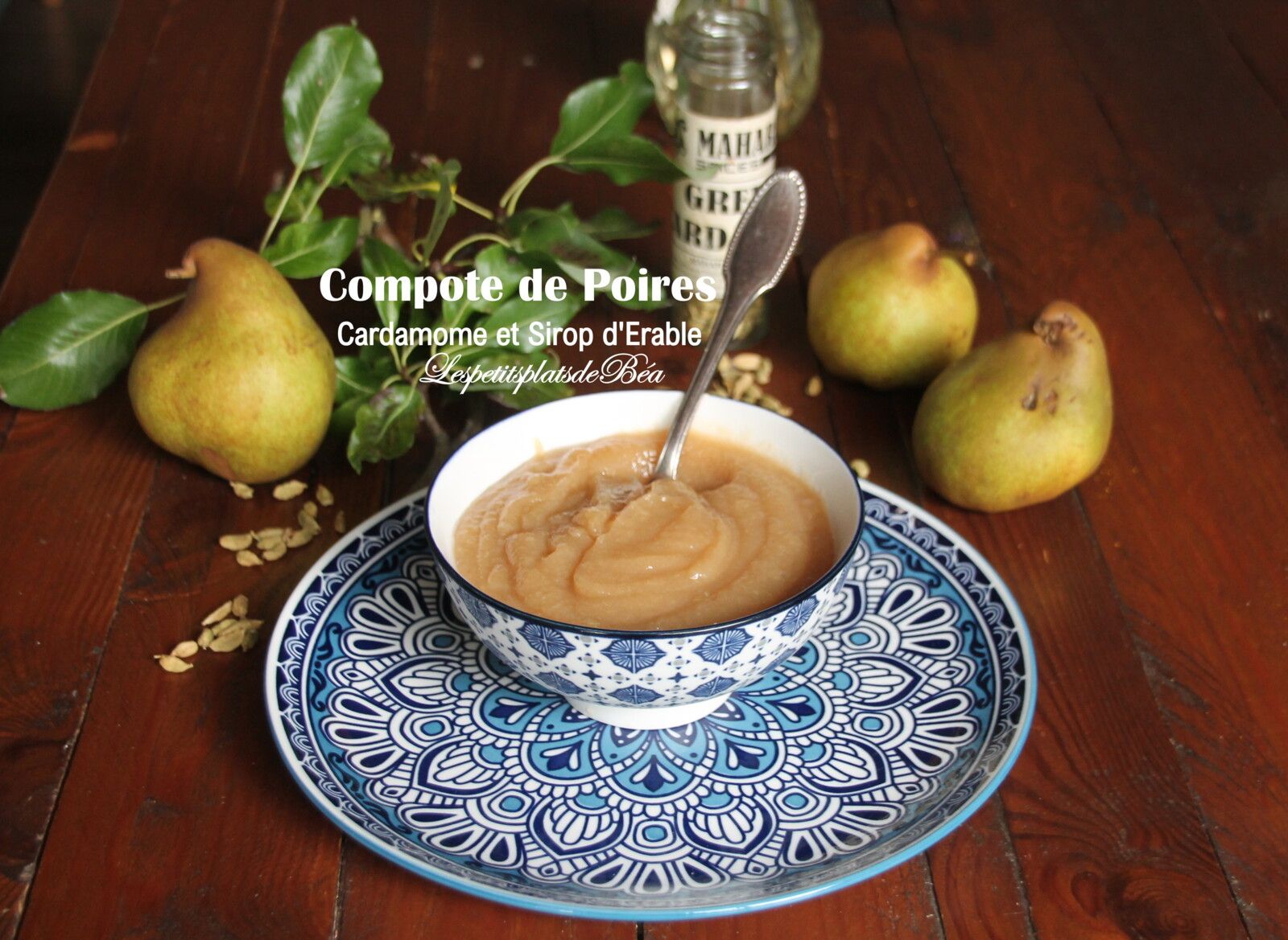 Compote de poires à la cardamome et au sirop d'érable