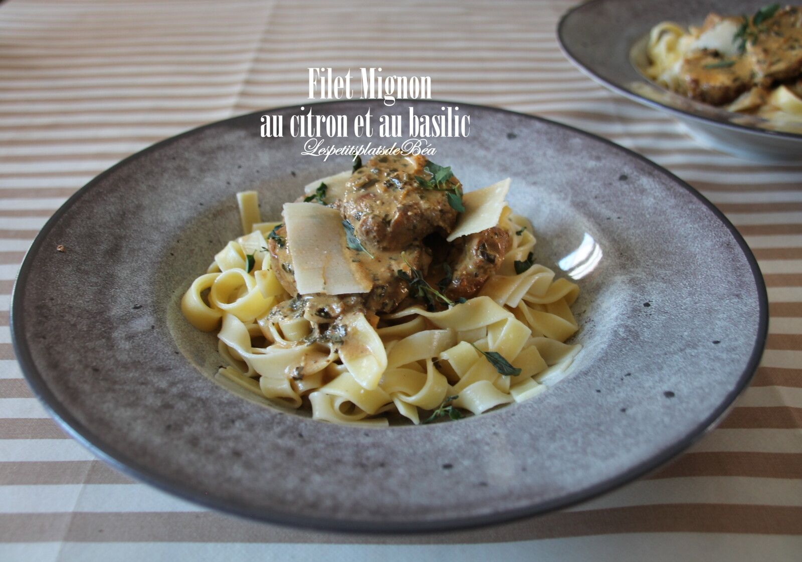 Filet mignon au citron et au basilic