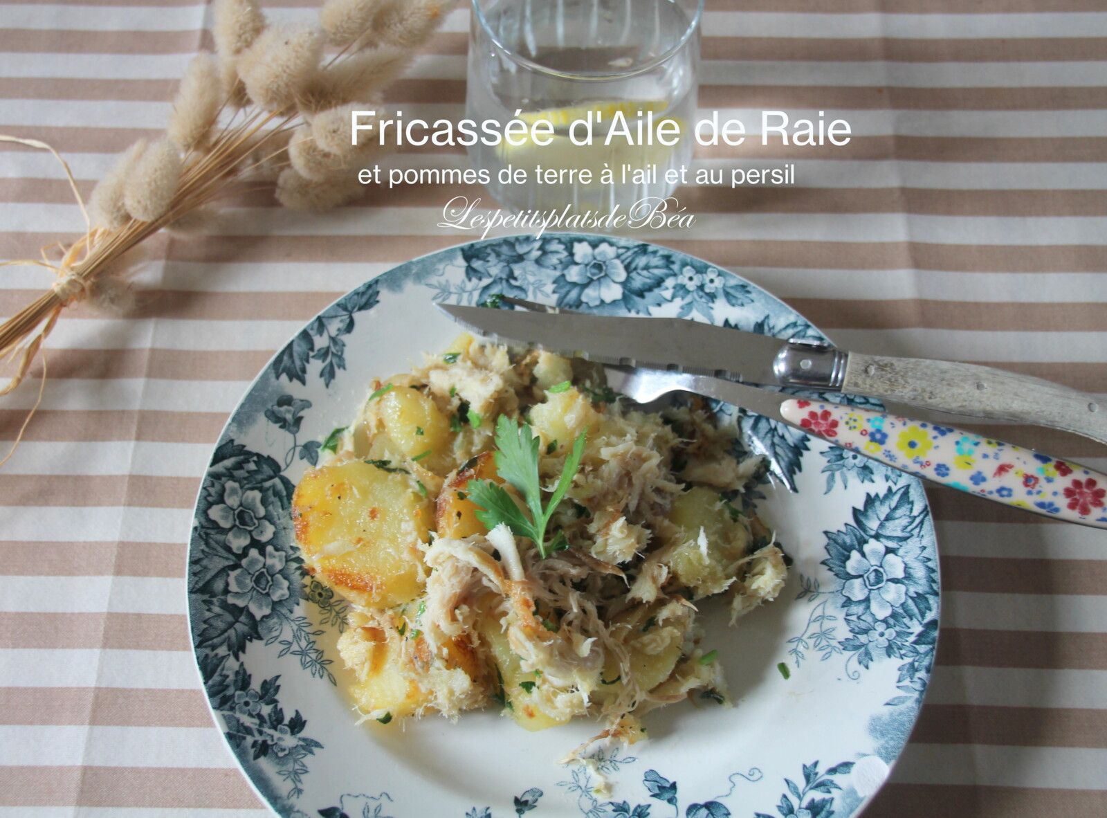 Fricassée d'aile de raie et pommes de terre à l'ail et au persil