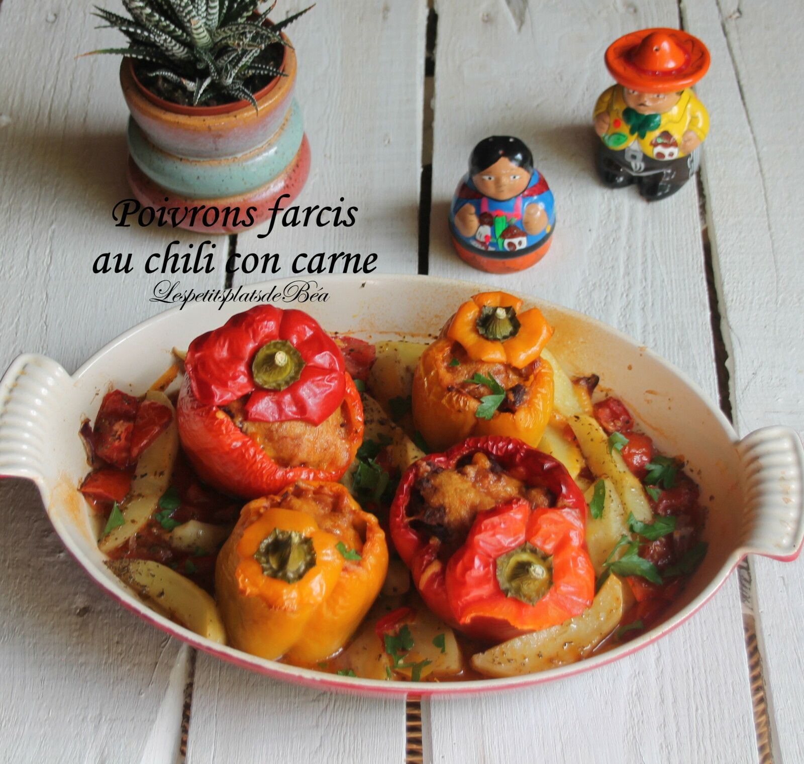 Poivrons farcis au chili con carne
