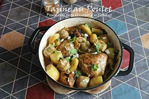 Tajine au poulet, pommes de terre et coeurs d'artichaut
