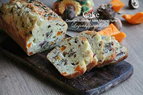 Cake à la courge butternut, noix et magret fumé