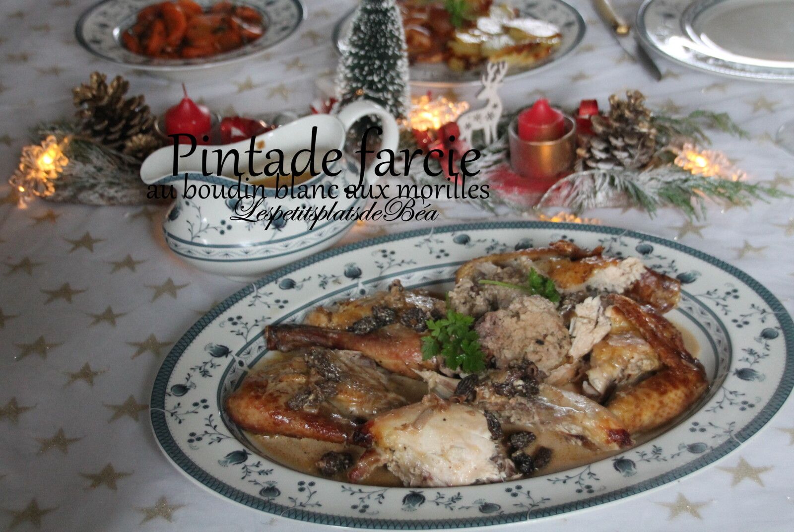 Pintade farcie au boudin blanc aux morilles