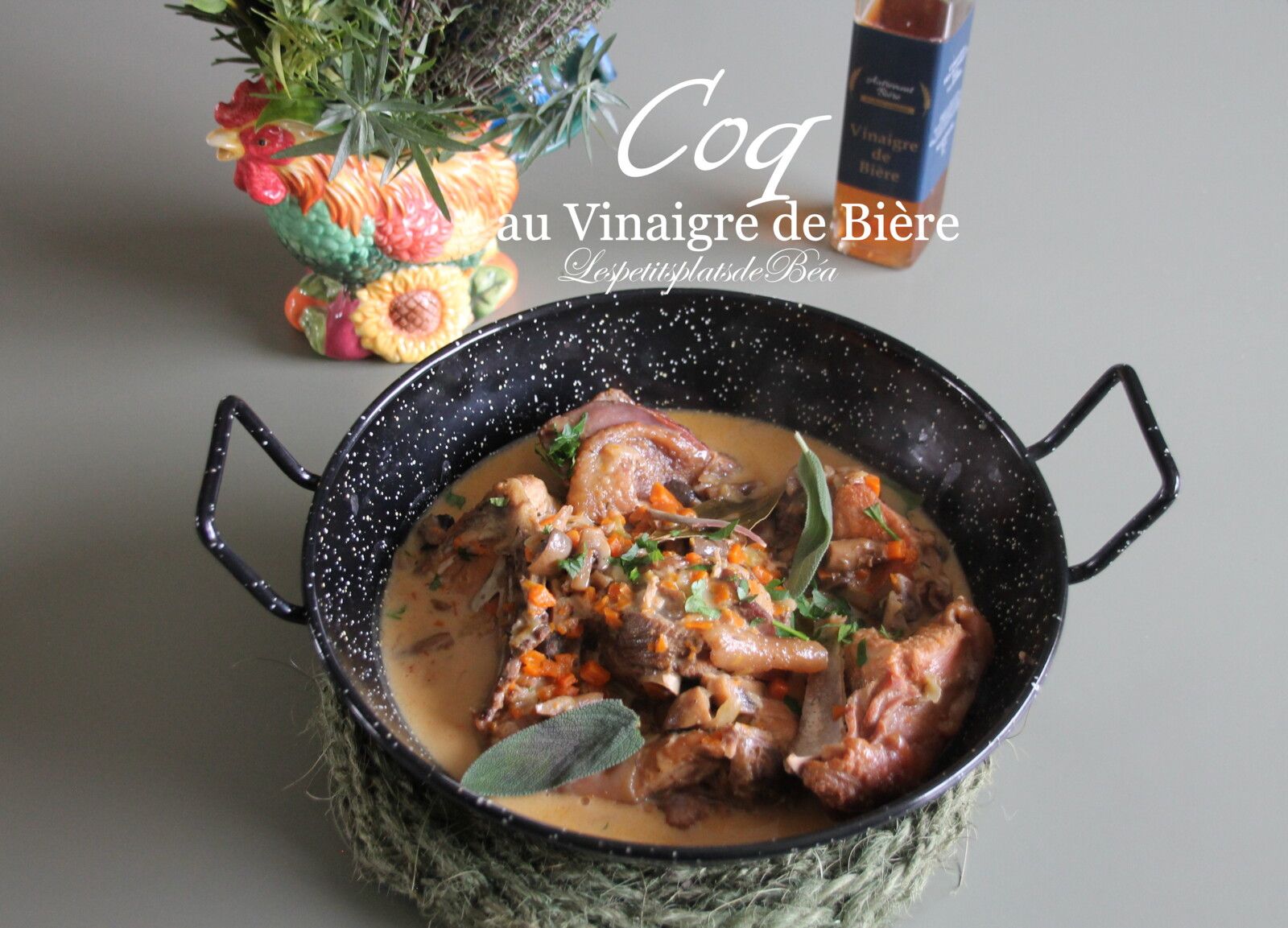 Coq au vinaigre de bière - balade régionale à Gussignies
