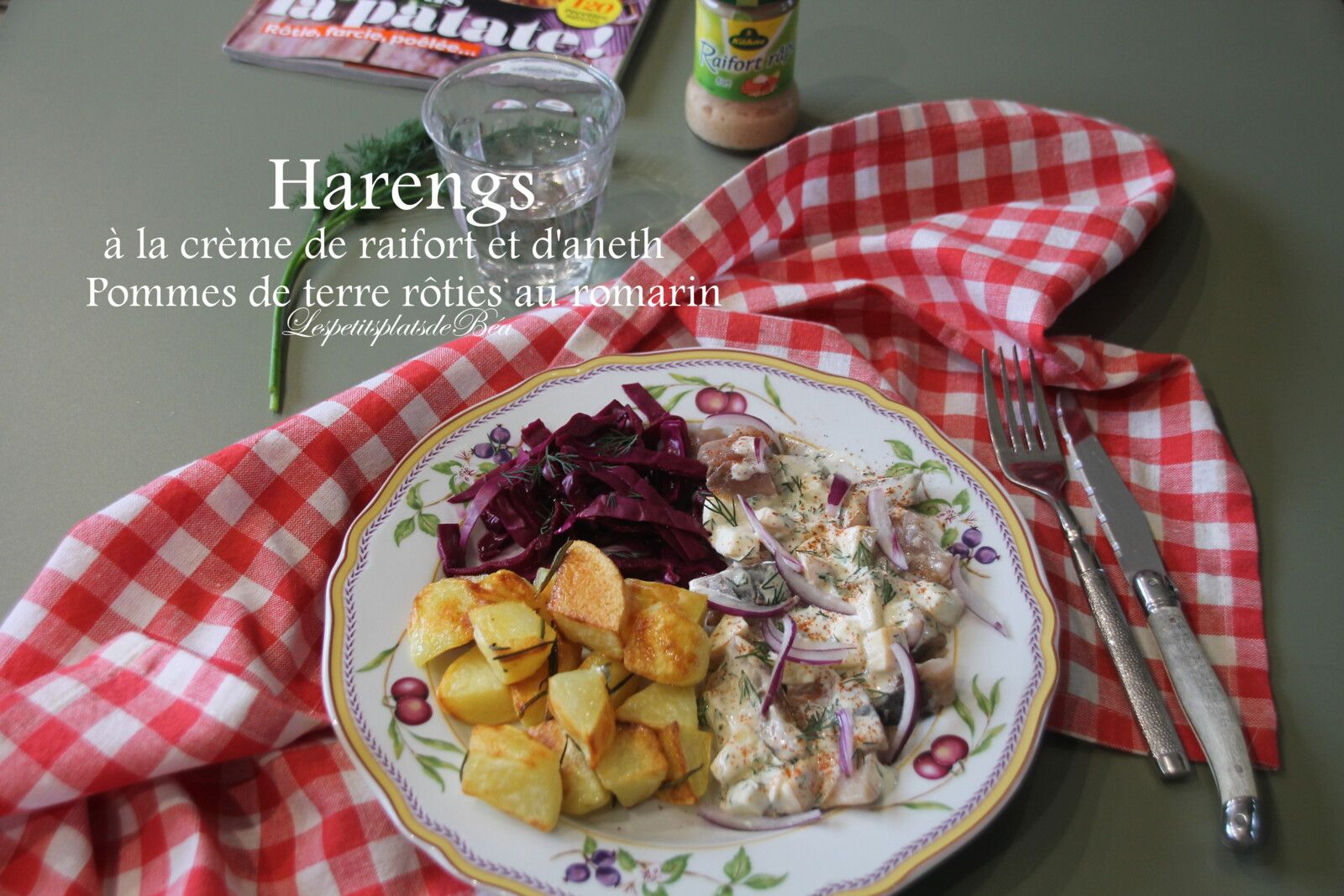 Harengs à la crème de raifort et aneth et pommes de terre rôties au romarin - balade le long des côtes du Cotentin