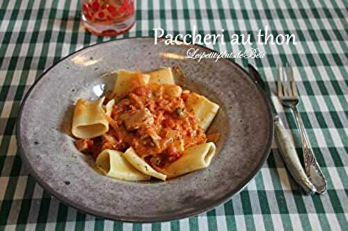Mes Paccheri au thon, une recette de placard