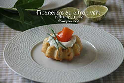 Financiers au citron vert et truite fumée