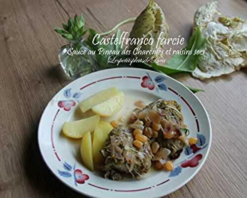 Castelfranco farcie sauce au Pineau des Charentes et aux raisins secs
