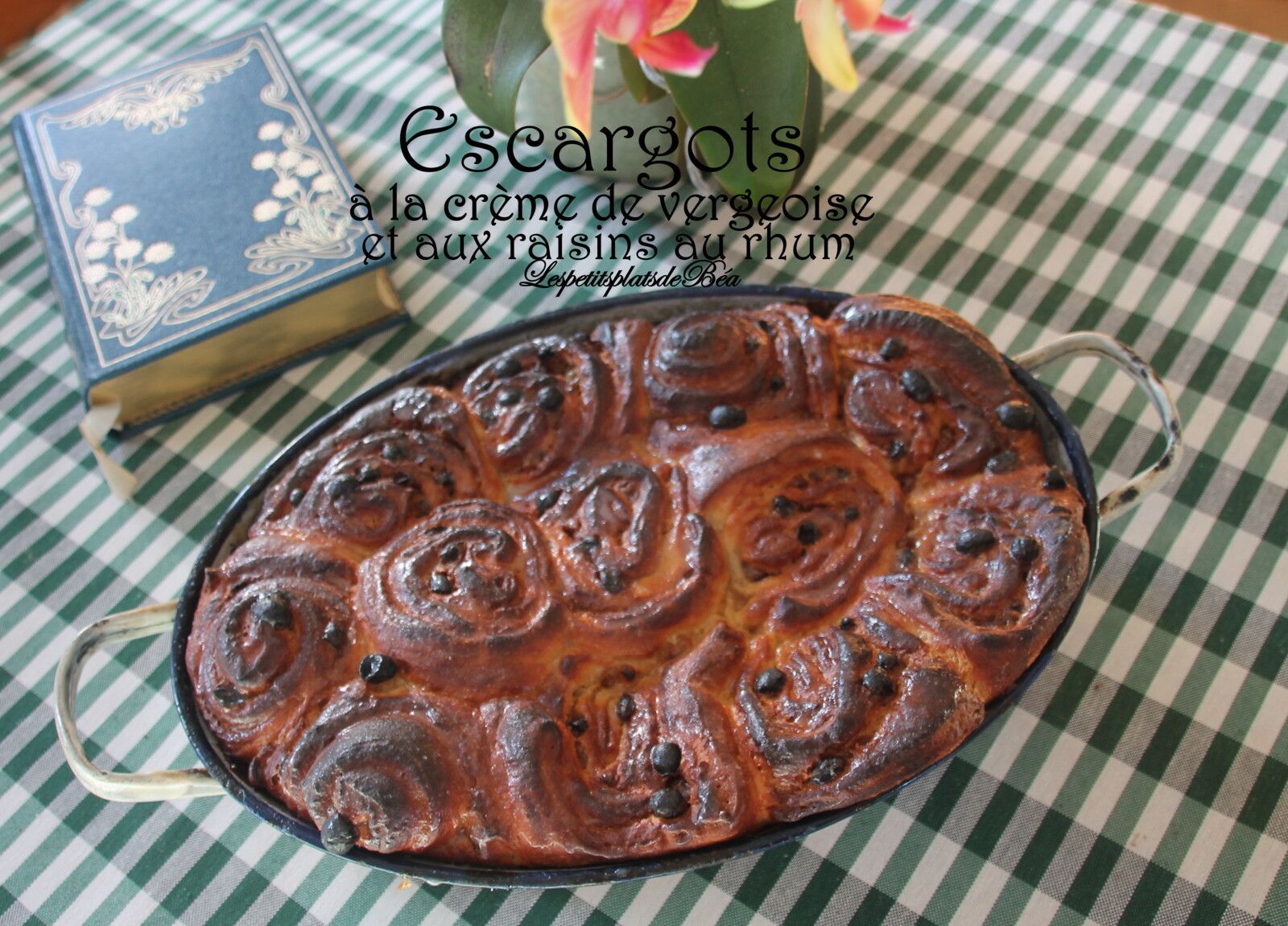 Escargots à la crème de vergeoise et aux raisins au rhum