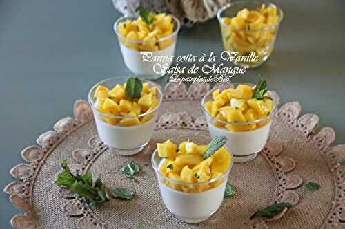 Panna cotta à la vanille, salsa de mangue