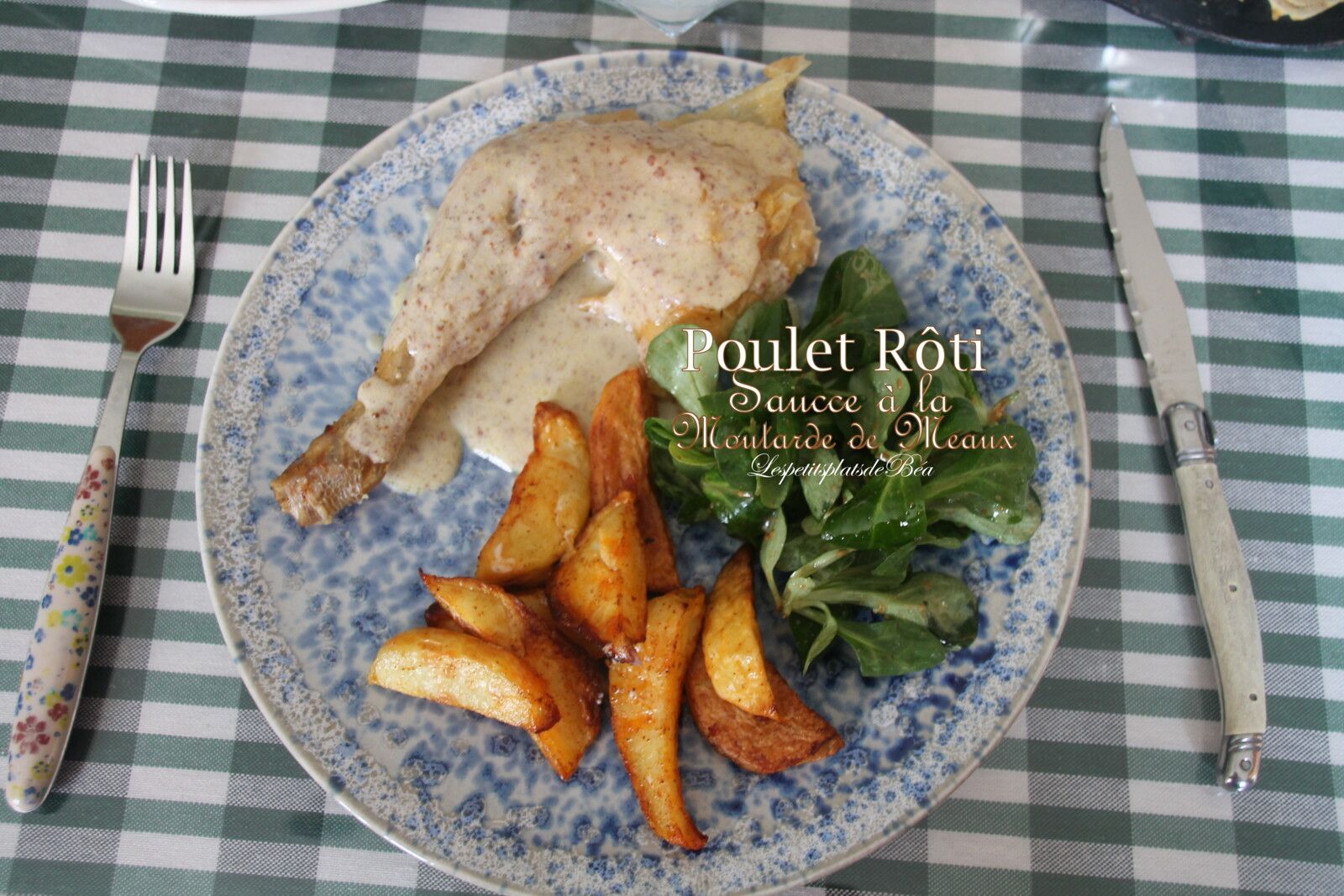Poulet rôti, sauce à la moutarde de Meaux