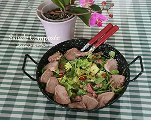 Salade composée aux légumes divers et à la langue de porc