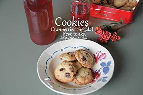 Cookies cranberries, chocolat et fève tonka