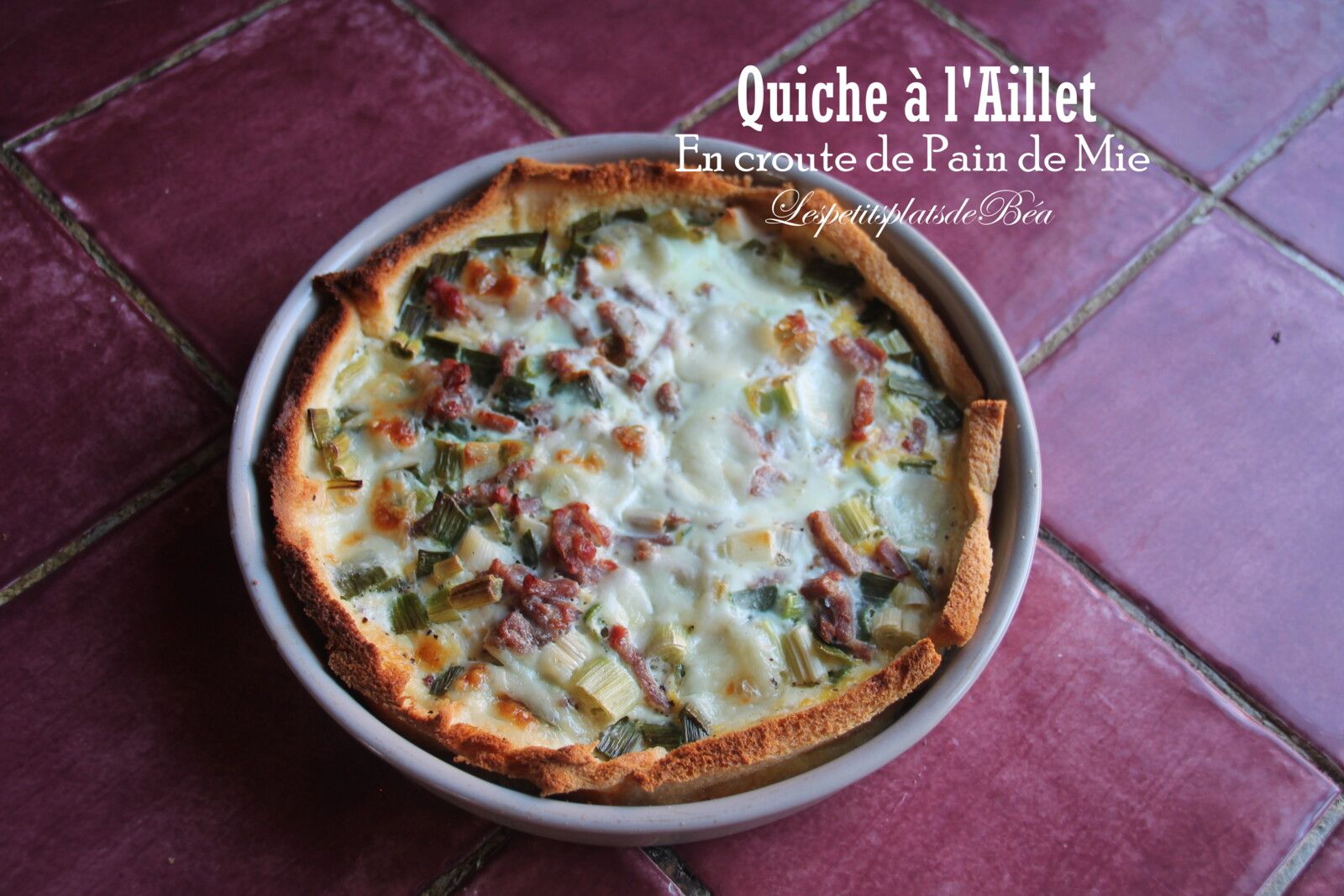 Quiche à l'aillet en croute de pain de mie