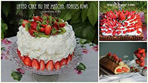 3 gâteaux aux fraises