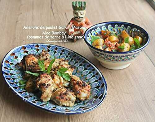 Ailerons de poulet garam masala et Aloo Bombay, pommes de terre à l'indienne