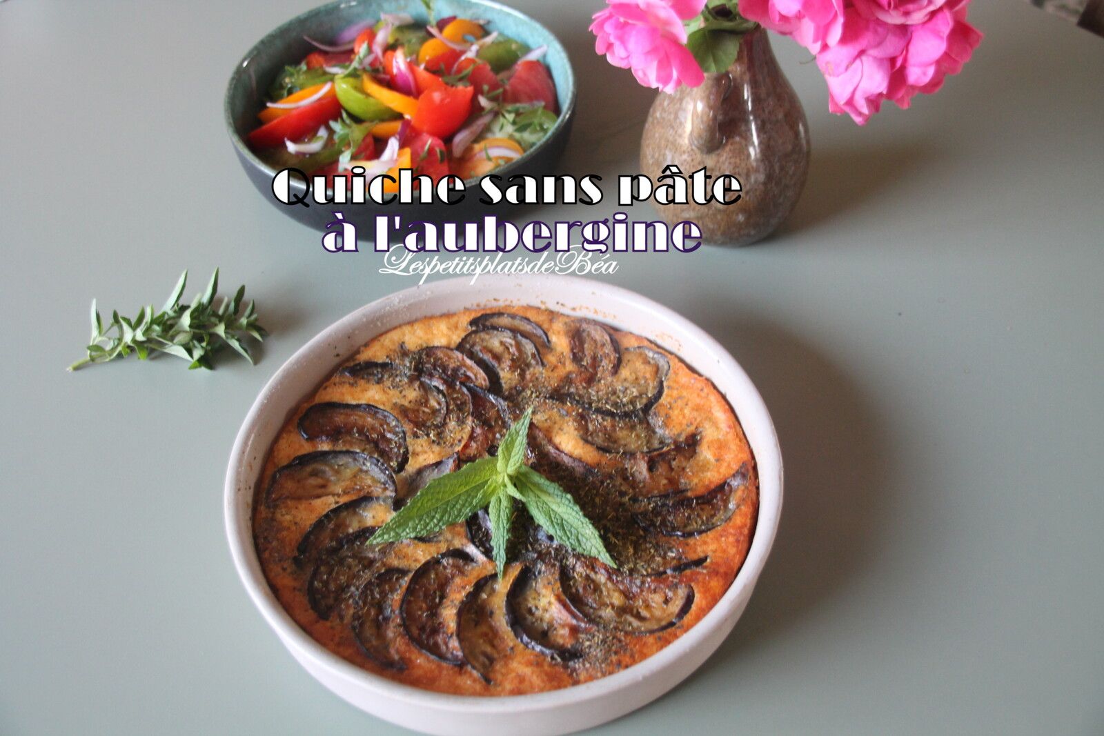 Quiche sans pâte à l'aubergine