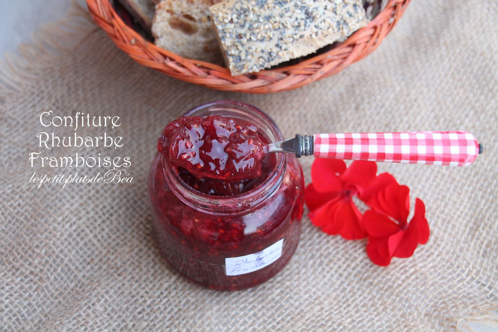 Confiture rhubarbe framboises