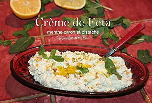 Crème de feta à la menthe, citron et pistache
