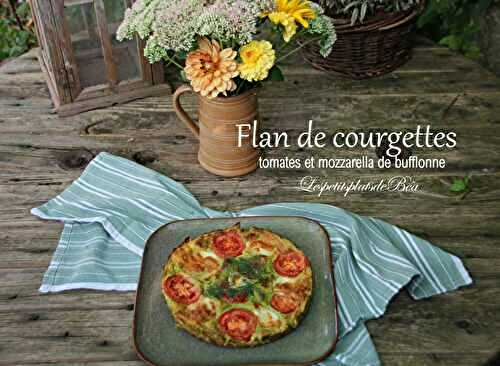 Flan de courgettes, tomates et mozzarella de bufflonne