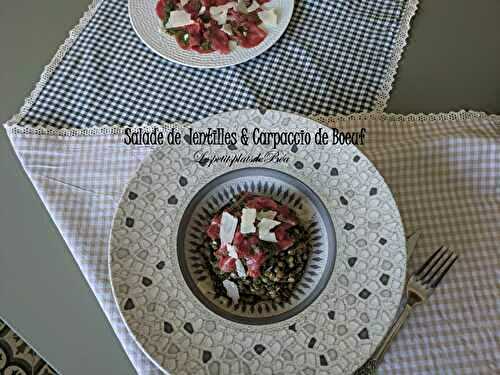 Salade de lentilles et carpaccio de boeuf