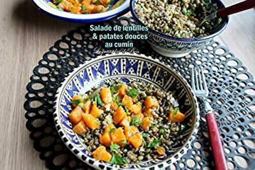 Salade de lentilles et de patates douces au cumin