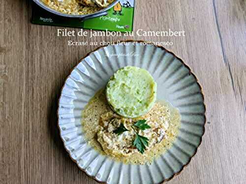Filet de jambon au camembert et écrasé au chou fleur et romanesco