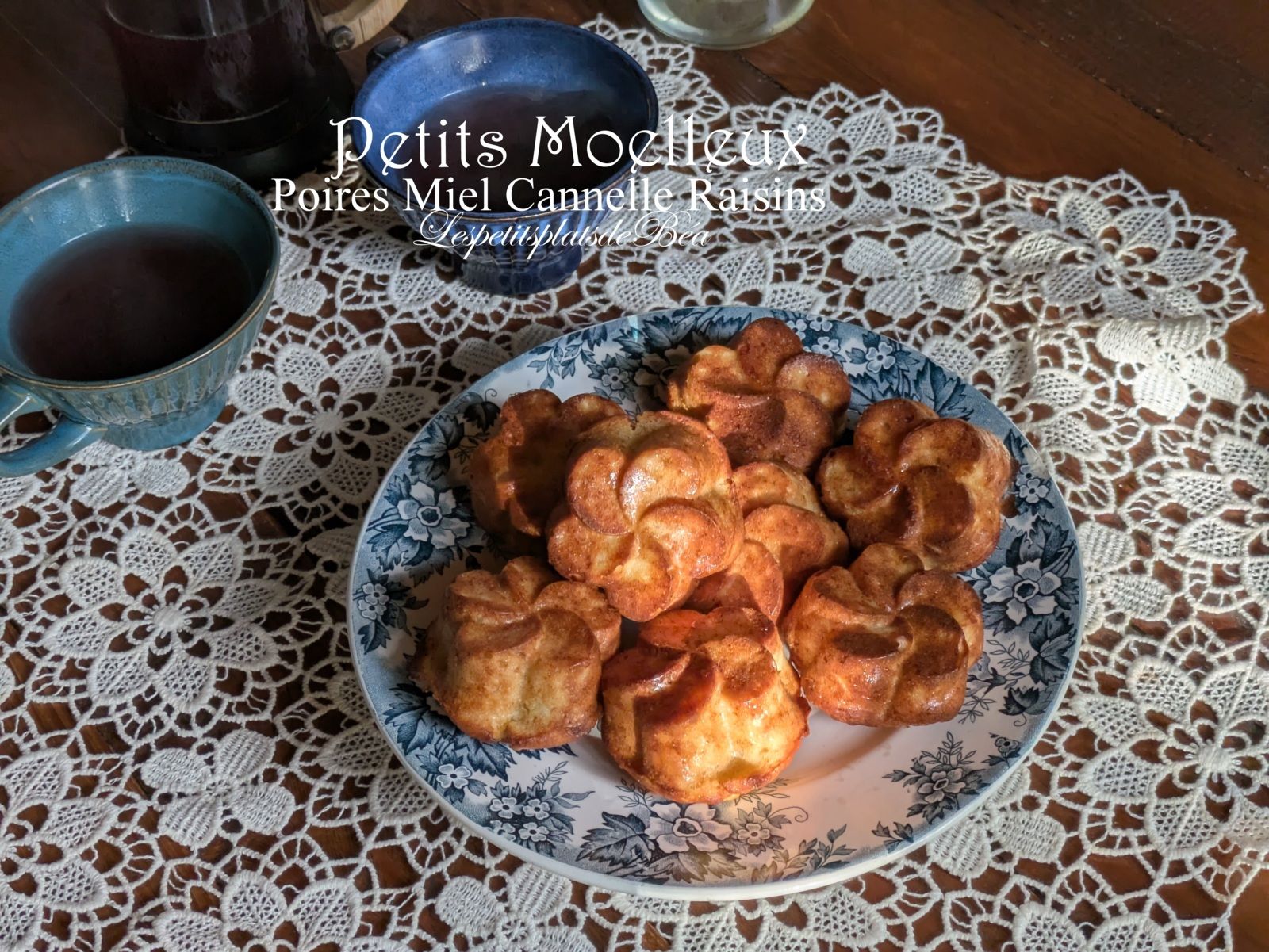 Petits moelleux poires, miel, cannelle et raisins