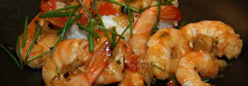 Crevettes sautées aux saveurs d’Asie