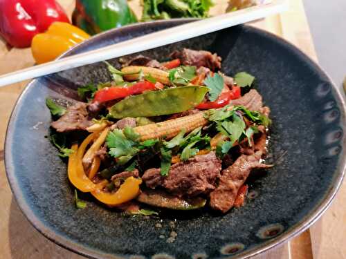 Émincés de bœuf sauté aux petits légumes aux saveurs d’Asie