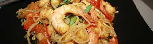 Pad Thaï aux crevettes et basilic Thaï