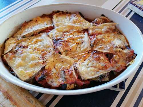 Roulés d’aubergines au jambon Manex gratinés au fromage de brebis