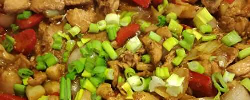 Sauté de porc aux oignons et poivron aux saveurs d’Asie