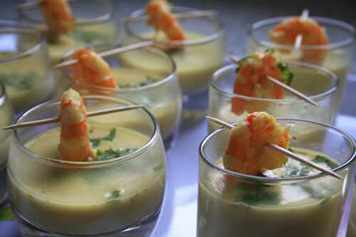 Verrines Soupe de crevettes Thaï au lait de coco