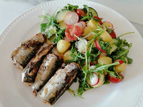 Salade cuisine du cœur, sardines à l’huile d’olive, santé plaisir !