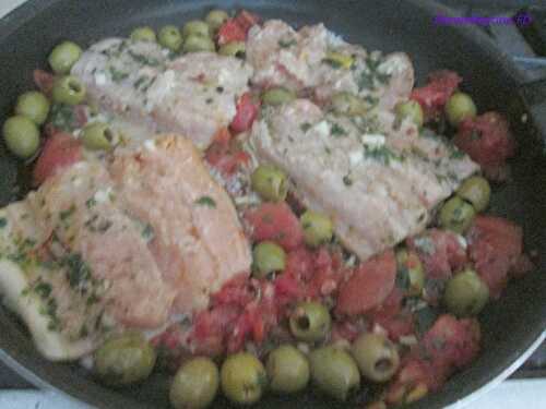 Tajine de saumon aux olives, tomates et citron - Les petits plats de MamieMartine