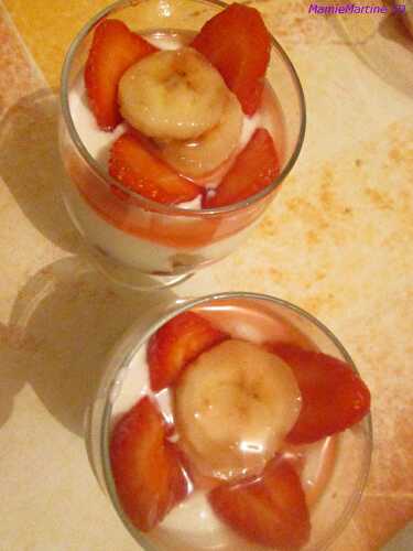 Verrines fraises-bananes