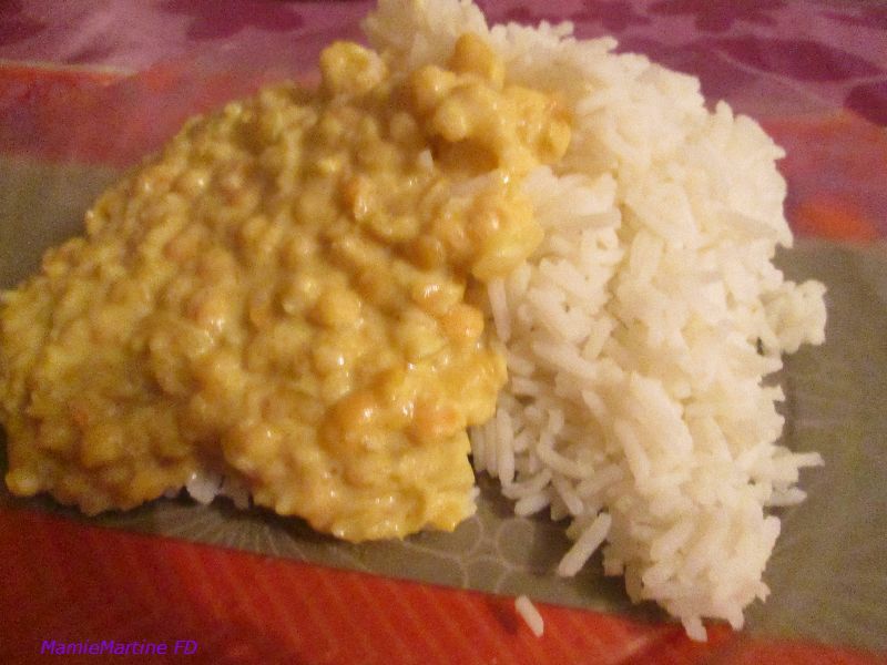 Dahl de lentilles corail-coco-curry