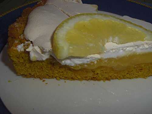 Tarte au citron meringuée pâte au curcuma (avec et sans thermomix)