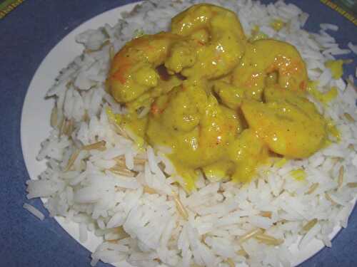 Crevettes au lait de coco et au curry