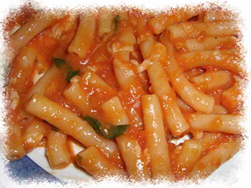 Macaronis mozzarella - basilic au thermomix