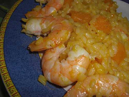 Risotto de potiron aux crevettes